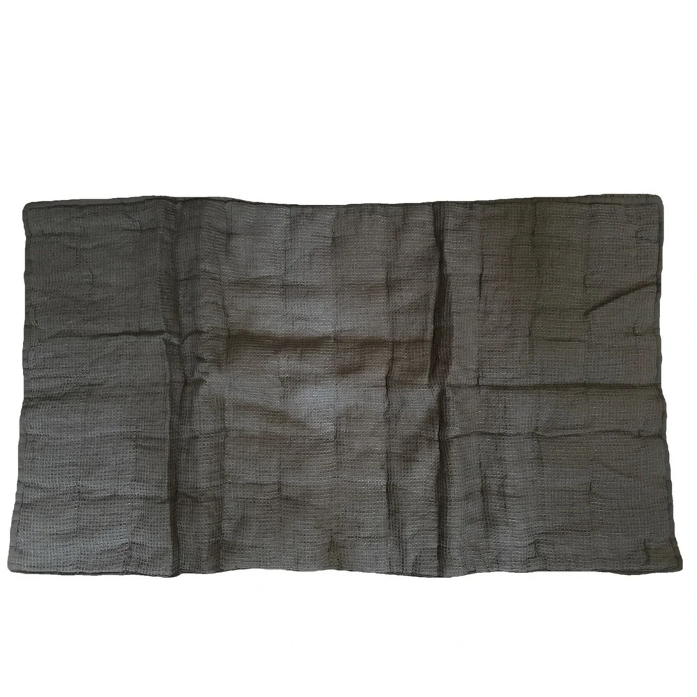 Pottery Barn Waffle Weave Sham King European Linen Cotton Flax Mocha -1‎